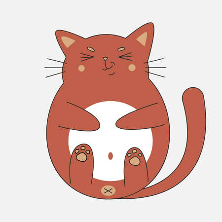 Cute cat in cartoon style. Vector. Isolated on white background.のイラスト素材