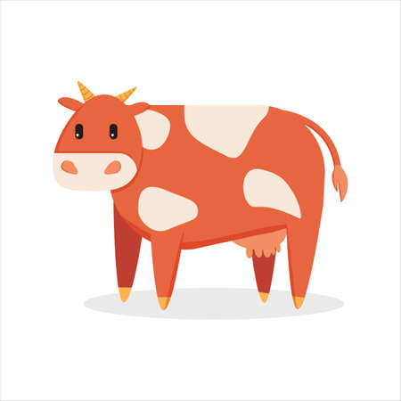 The cow is spotted. Homemade chewing gum for farming or agriculture. Vector.のイラスト素材