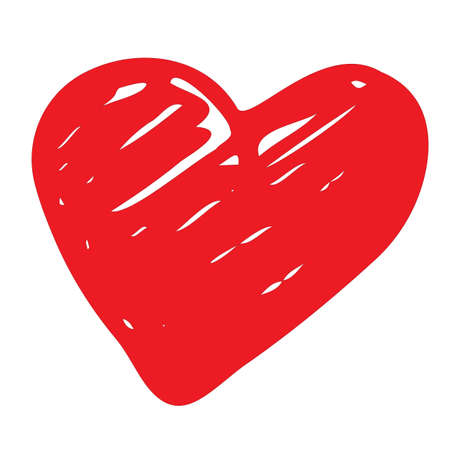 Heart icon. Doodle heart. A symbol of love, passion and togetherness. Vector illustration in a flat styleのイラスト素材