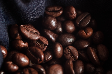 Grains of black coffeeの写真素材