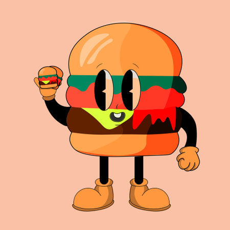 Burger Emotions A Expressive Character Setのイラスト素材
