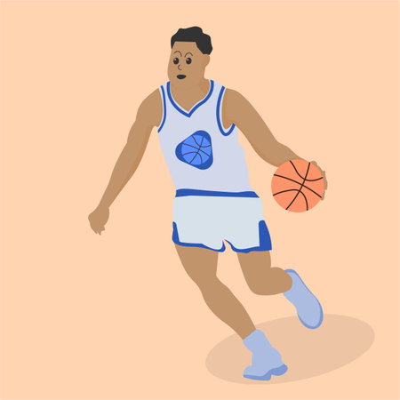 energetic basketball player who captures the excitement of the game. Great for creating dynamic sports designs.のイラスト素材