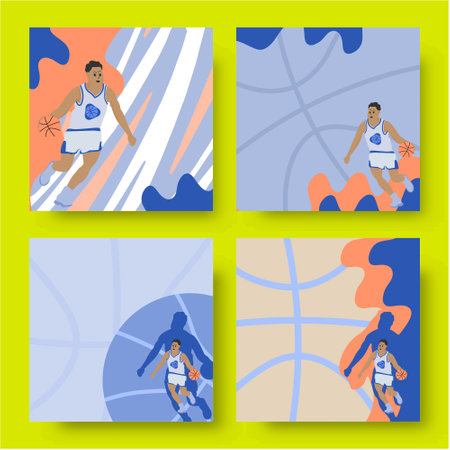 Versatile Basketball Background Set for Sports Designsのイラスト素材