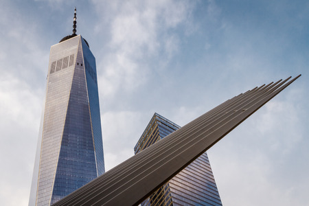 New York, NY/USA - 12/8/2018: Freedom Tower Complex including Oculus.のeditorial素材