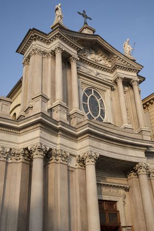 St Carlo Church in Turin, Italyの写真素材