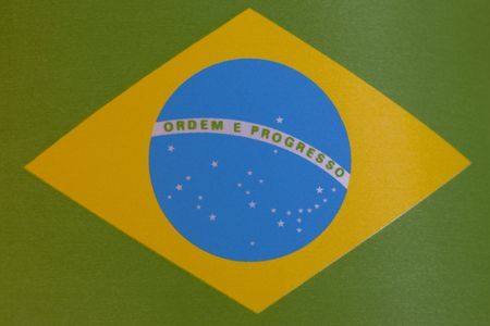 Close up of Brazilian Flagの写真素材