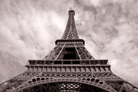 Eiffel Tower with Cloud Background, Paris, Franceの写真素材