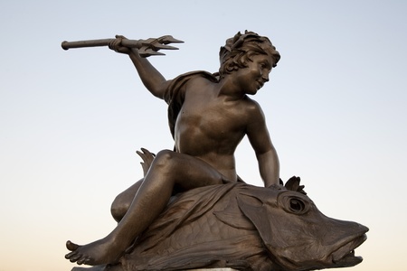 Figure on Pont Alexandre III Bridge, Paris, Franceの写真素材