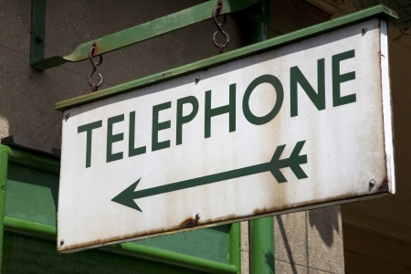 Old Telephone Signの写真素材