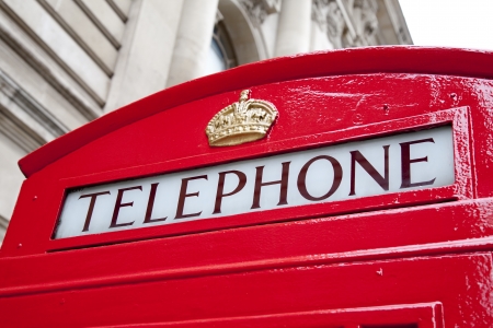Close up of Red Telephone Box, London, England, UKのeditorial素材