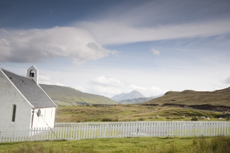 Church in Carbost, Isle of Skye, Scotland, UKの写真素材