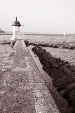 Pier on Lake; Geneva; Switzerland; Europeの写真素材