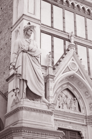 Dante Statue  1865   in  Piazza di Santa Croce Square, Florence; Italy by Pazziの写真素材
