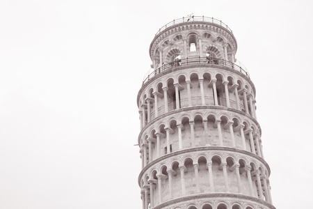 Tower of Pisa, Italy in Black and White Sepia Tone