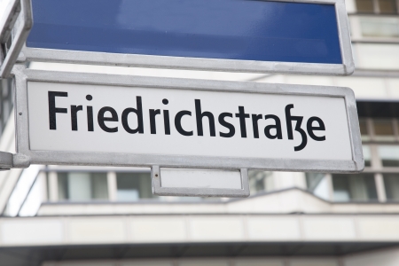 Friedrichstrafze Street Sign, Berlin, Germanyの写真素材