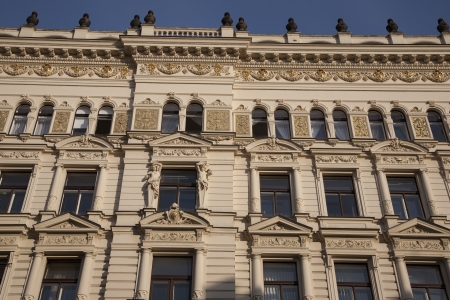 Building Facade, Prague; Czech Republic; Europeの写真素材