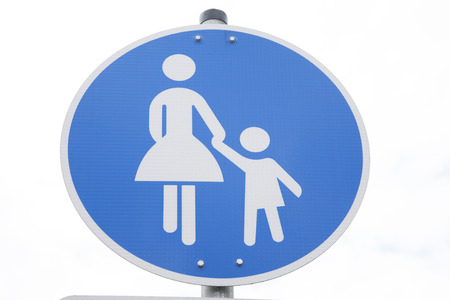 Pedestrian Crossing Sign on White Background