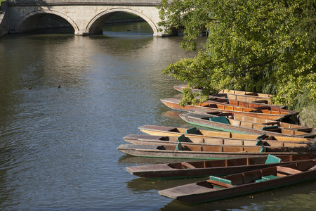 Punts on River Carn, Cambridge; Englandの写真素材