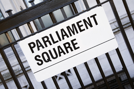 Parliament Square Street Sign, Westminster; London; England; UKの写真素材