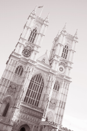 Westminster Abbey, London; England; UK in Black and White Sepia Toneの写真素材