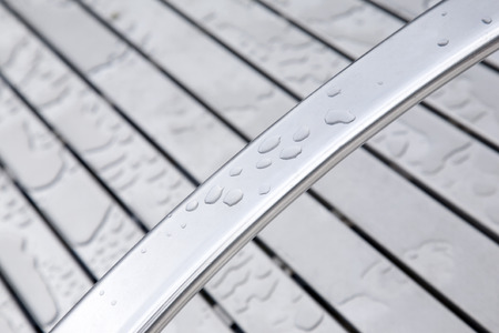 Rain Drops On Silver Diagonal Backgroundの写真素材