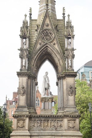 Albert Memorial by Noble (1867), Albert Square, Manchester, Englandのeditorial素材
