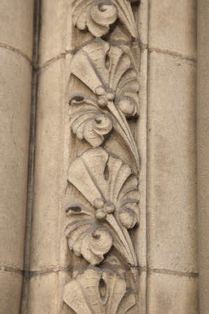 Detail on Town Hall, Manchester by Waterhouse (1877), England, UKの写真素材