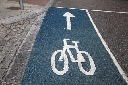 Bike Symbol Sign in Urban Setting