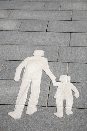 Pedestrian Sign on Street in Helsinki, Finlandの写真素材