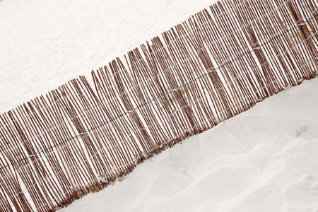 Wooden Fence on Beachの写真素材