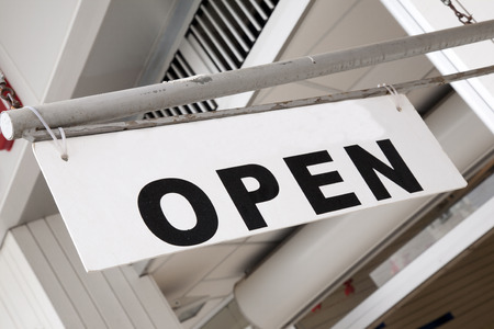 Open Sign on Store Front