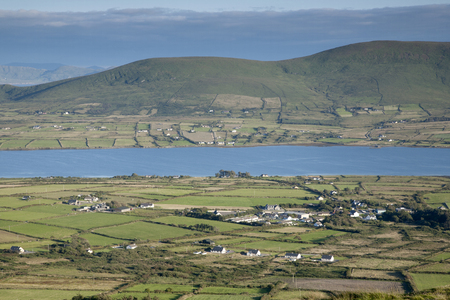 View from Valentia Island from Geokaum Mountain over Kerry Peninsula, Irelandの写真素材
