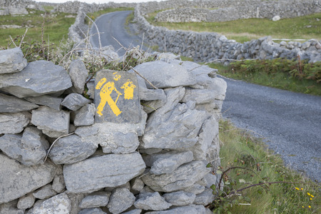 Walking Sign, Inishmore; Aran Islands; Irelandの写真素材