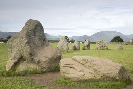 Castlerigg Stone Circle, Keswick; Lake District; England; UKの写真素材