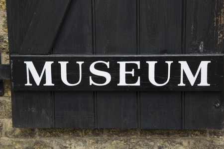 Museum Sign on Black Backgroundの写真素材