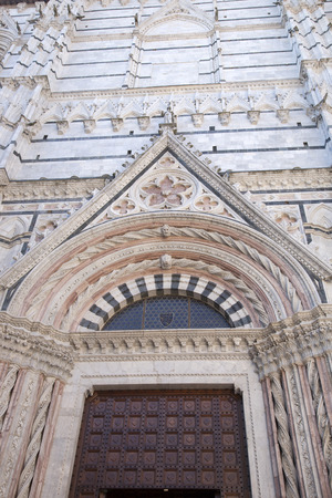 Facade of Siena Cathedral Church, Tuscany, Italyの写真素材