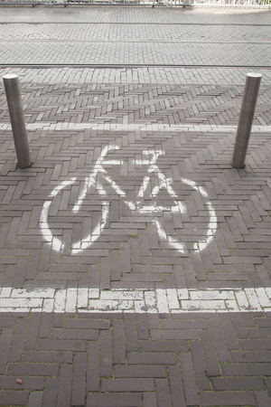 Bike Symbol; Den Haag; the Hague; Holland; Netherlandsの写真素材