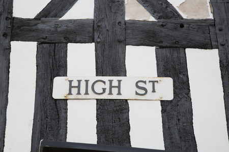 High Street Sign, England, UKの写真素材