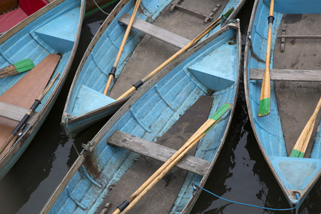 Rowing Boats for Hire, Oxford, England, UKの写真素材
