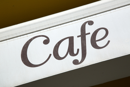 Cafe Sign on Diagonal Slantの写真素材