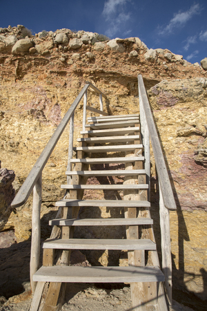 Staircase at Salada Cove, Ibiza; Spainの写真素材