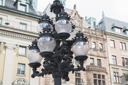 Lamppost outside Opera House, Stockholm; Swedenの写真素材