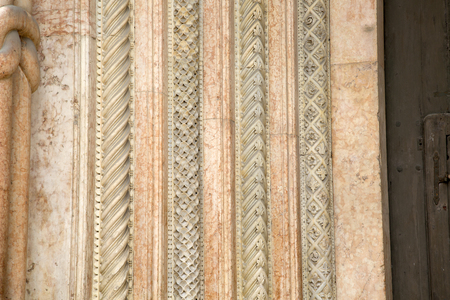 Design on Facade of Cathedral Church, Modena, Italy