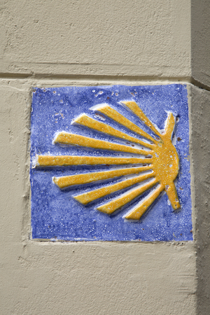 Camin de Santiago Sign, Ribadesella, Austurias, Spainの写真素材