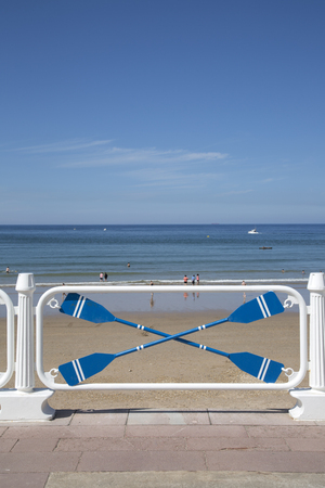 Promenarde and Beach, Ribadesella; Austurias; Spainの写真素材