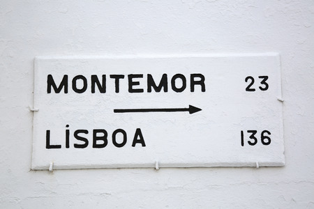 Lisbon Arrow Sign on White Backgroundの写真素材