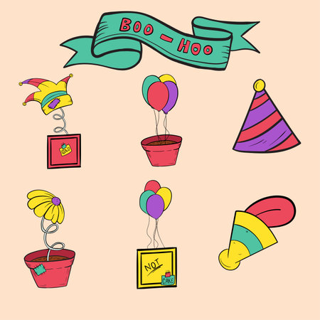 hand drawn cartoon doodle set bundle. Free vectorのイラスト素材