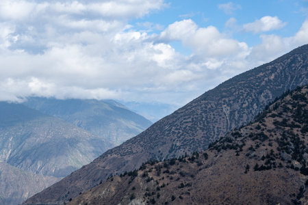 Mountain landscape in Himalayas, Himachal Pradesh, India