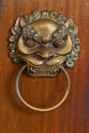 Lion design door handleの写真素材