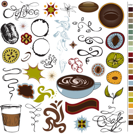 Coffee Cafe Icons and Imagesのイラスト素材